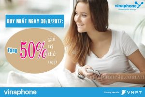 Khuyến mãi nạp thẻ Vinaphone ngày vàng 1/9/2017